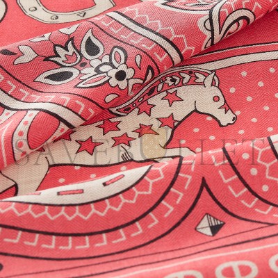 HERMES CHEVAL DE COEUR BANDANA SHAWL 140 H244259S 05 HERMES CHEVAL DE COEUR BANDANA SHAWL 140 H244259S 05